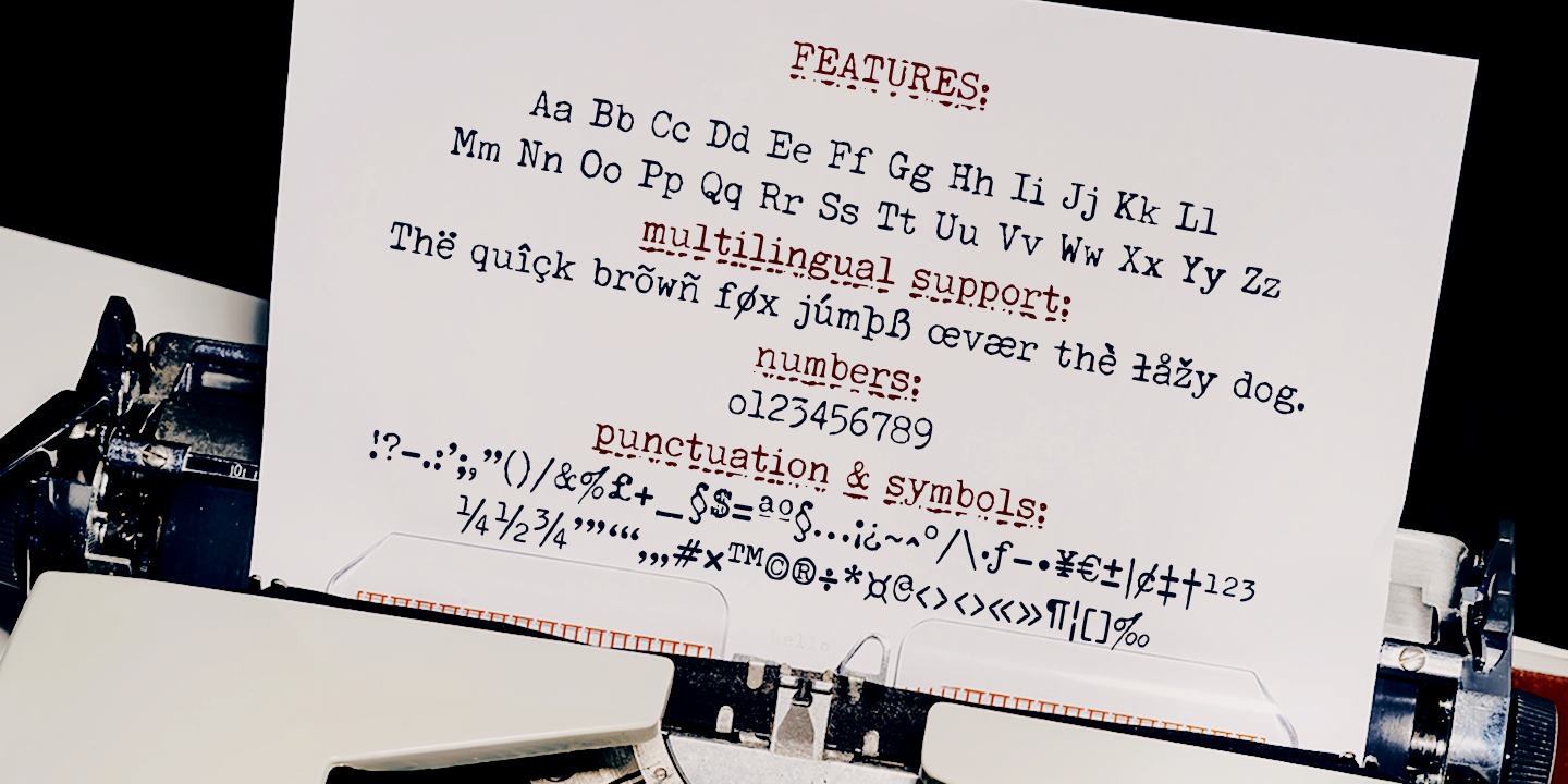 Przykładowa czcionka Secretary Typewriter #5